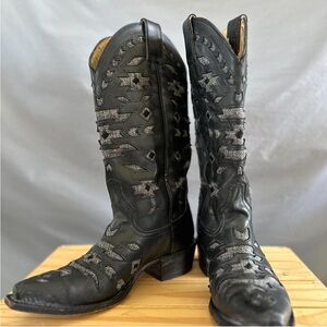Vintage Stetson black and grey cowboy boots